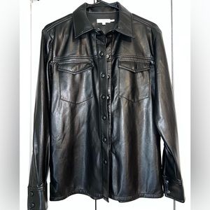 Good American Black Leather Jacket